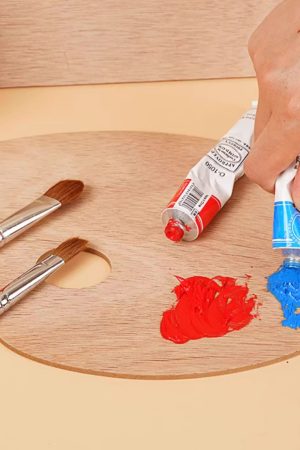 Goodmiss-Paint palettes,Wood Painting Palette, Oil Wooden Paint Palette, Oval-Shaped Artist Painting Palette with Thumb Hole, Art Pallet for Painting