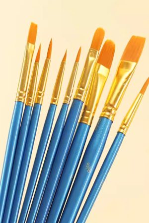 Goodmiss-Drawing brushes,Brush Set, 10 pcs Watercolor Brushes Painting Brush Nylon Hair Brushes for All Purpose Oil Watercolor Painting Artist Professional Kits.